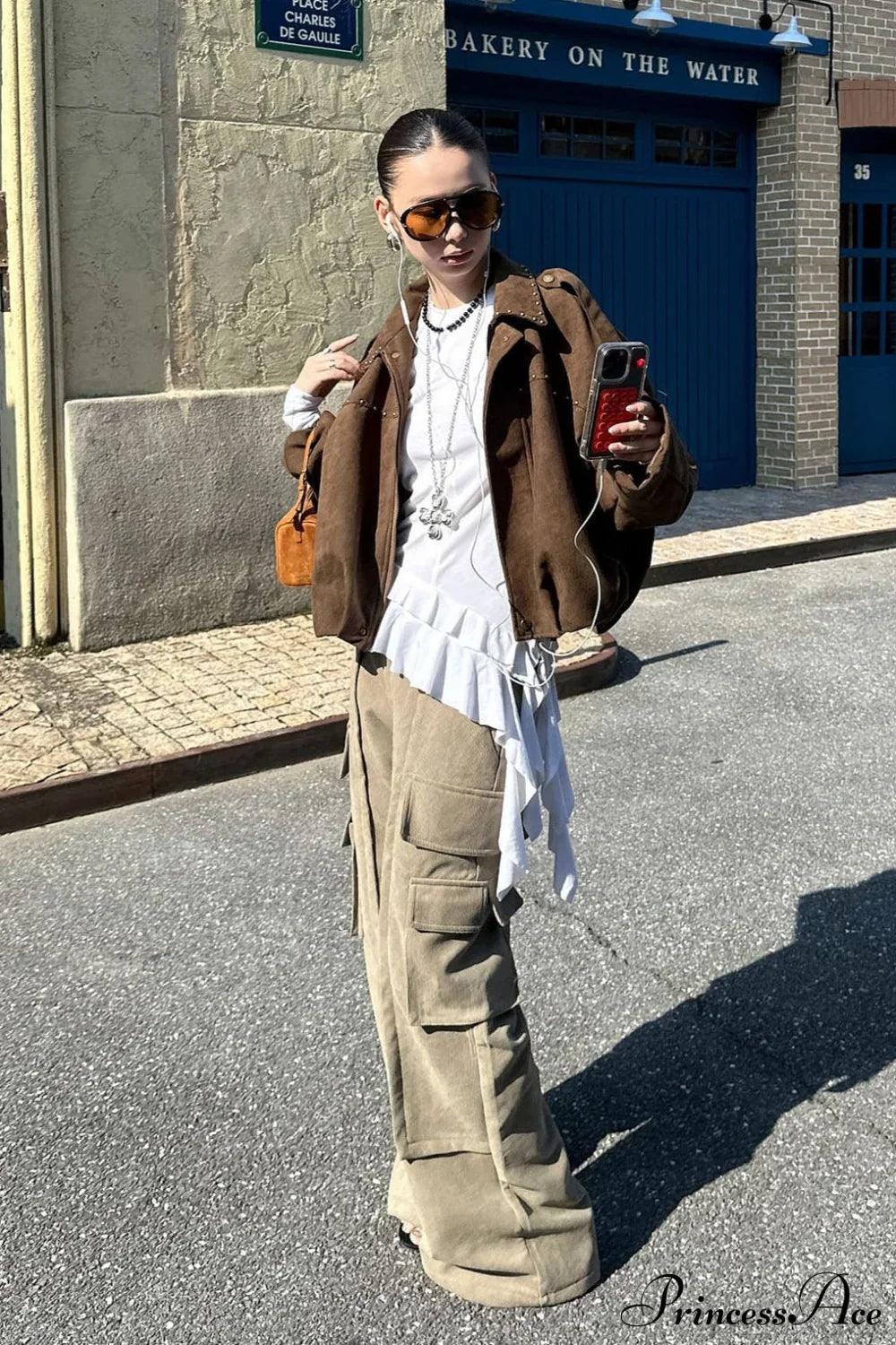 Corduroy Paneled Double Pocket Cargo Pants image 5