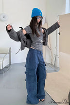 Corduroy Paneled Double Pocket Cargo Pants image 7