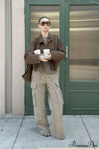 Corduroy Paneled Double Pocket Cargo Pants image 6