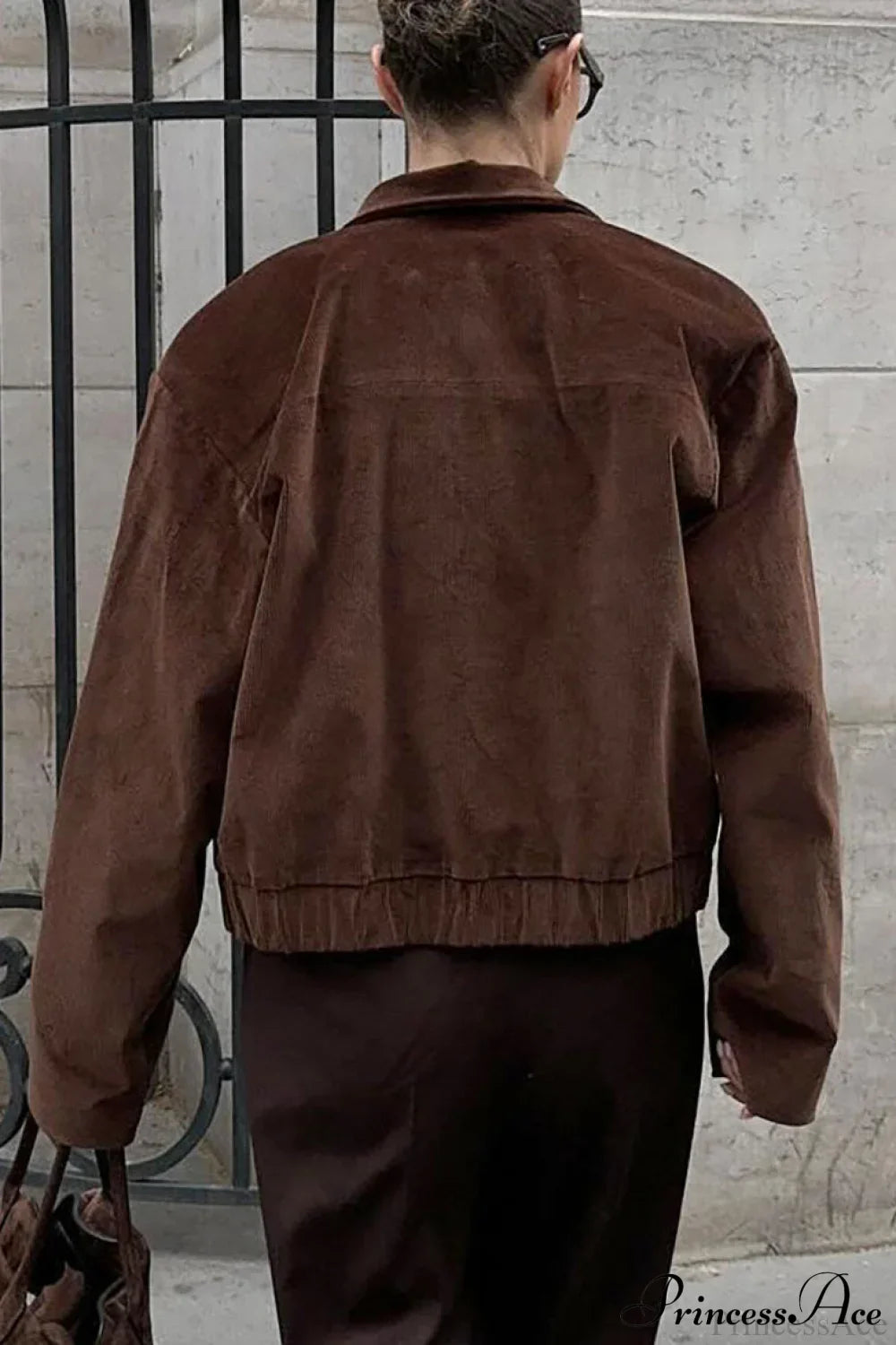 Corduroy Retro Collared Jacket Coat image 5