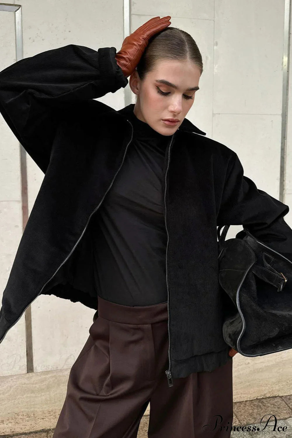Corduroy Retro Collared Jacket Coat image 1