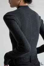 CorpCore Seamless Mock Neck Wool Knit Top image 1