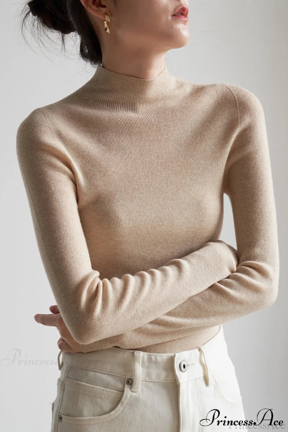 CorpCore Seamless Mock Neck Wool Knit Top image 5