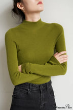 CorpCore Seamless Mock Neck Wool Knit Top image 4