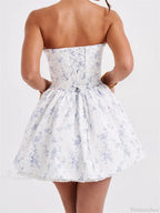 Corset Tie-Up Lace Trim Mini Dress image 5