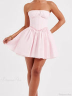 Corset Tie-Up Lace Trim Mini Dress image 2