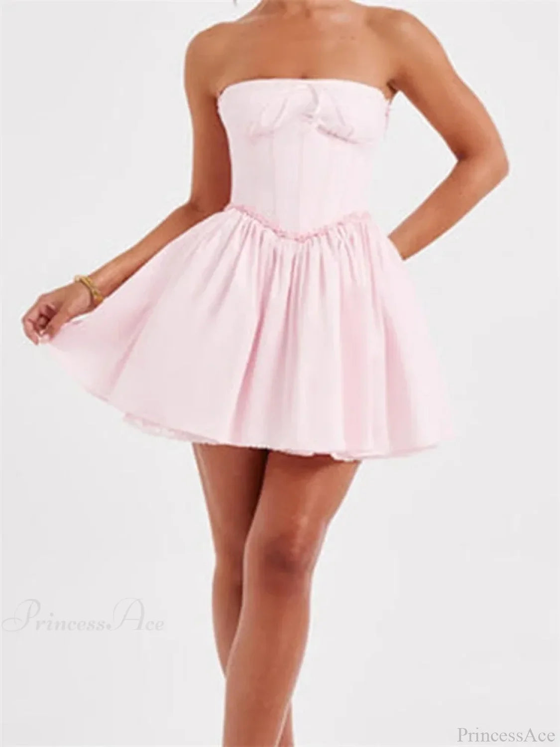 Corset Tie-Up Lace Trim Mini Dress image 2