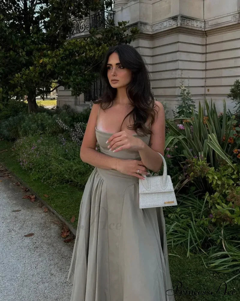 Pleated Corset Slip Midi Dress image 1