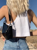 Cotton Blends Graceful Cropped Tank Top image 3