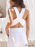 Cotton Crisscross Graceful Tailored Vest image 4