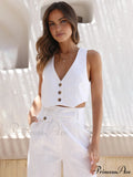 Cotton Crisscross Graceful Tailored Vest image 1