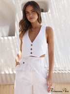 Cotton Crisscross Graceful Tailored Vest image 1
