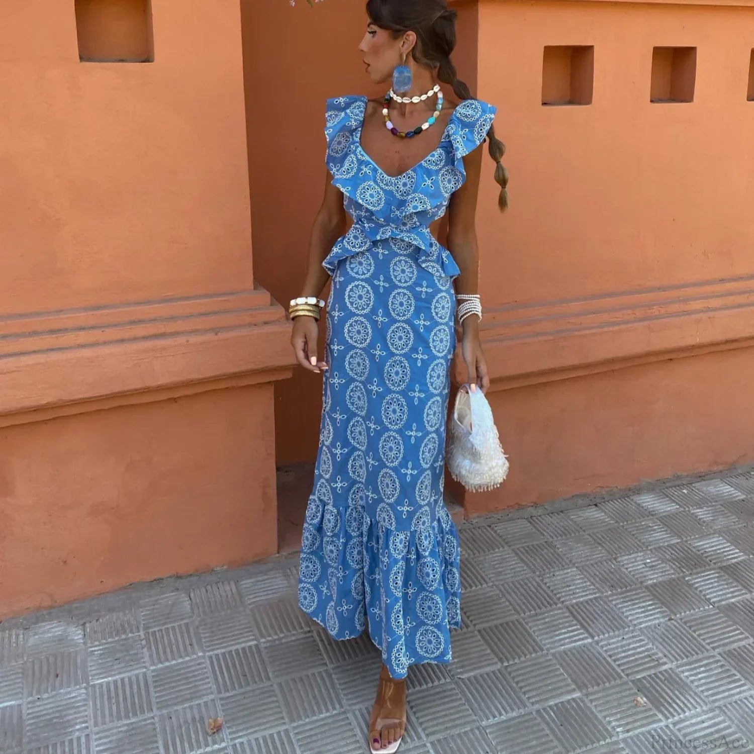 Cotton Floral Lace Party Boho Dress image 4