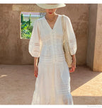 Cotton Floral V-neck Slim Summer Boho Dress image 4