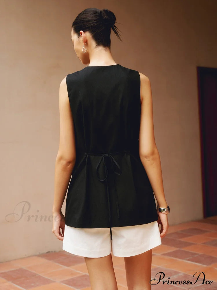 Cotton & Graceful Linen Button-Front Vest image 4