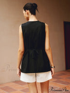 Cotton & Graceful Linen Button-Front Vest image 4