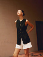 Cotton & Graceful Linen Button-Front Vest image 2