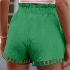 Cotton Linen HolLow-Out Beach Short image 5