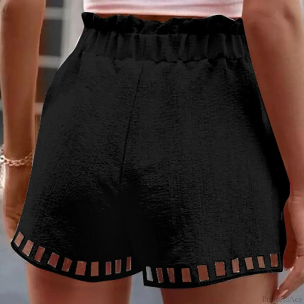 Cotton Linen HolLow-Out Beach Short image 3