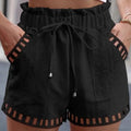 Cotton Linen HolLow-Out Beach Short image 2