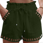 Cotton Linen HolLow-Out Beach Short image 8