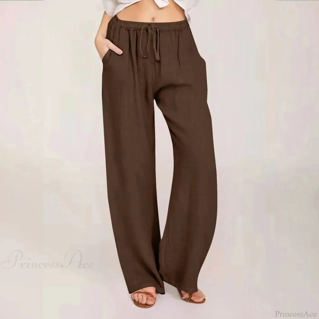 Cotton Linen Palazzo Wide Leg Pants image 3