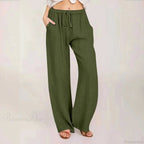 Cotton Linen Wide Leg Drawstring Pants image 4