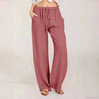 Cotton Linen Wide Leg Drawstring Pants image 2