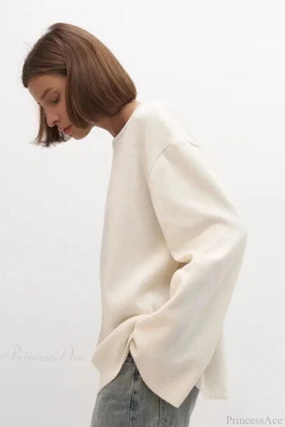 Cotton Loose Fit Off-Shoulder Knit Sweater image 6