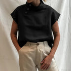 Cotton Loose White Blouse Summer Blouse image 6