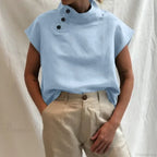 Cotton Loose White Blouse Summer Blouse image 5