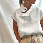 Cotton Loose White Blouse Summer Blouse image 8