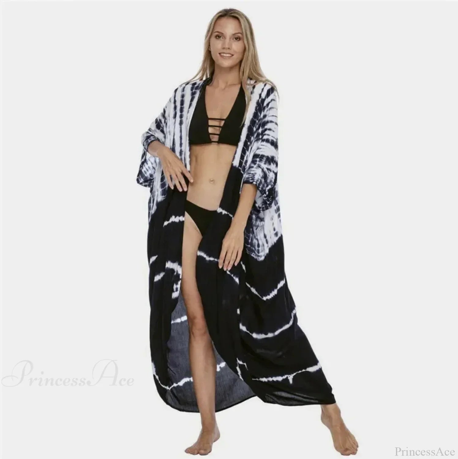 Cotton Rayon Striped Print Cardigan Boho Beach Cover up image 17