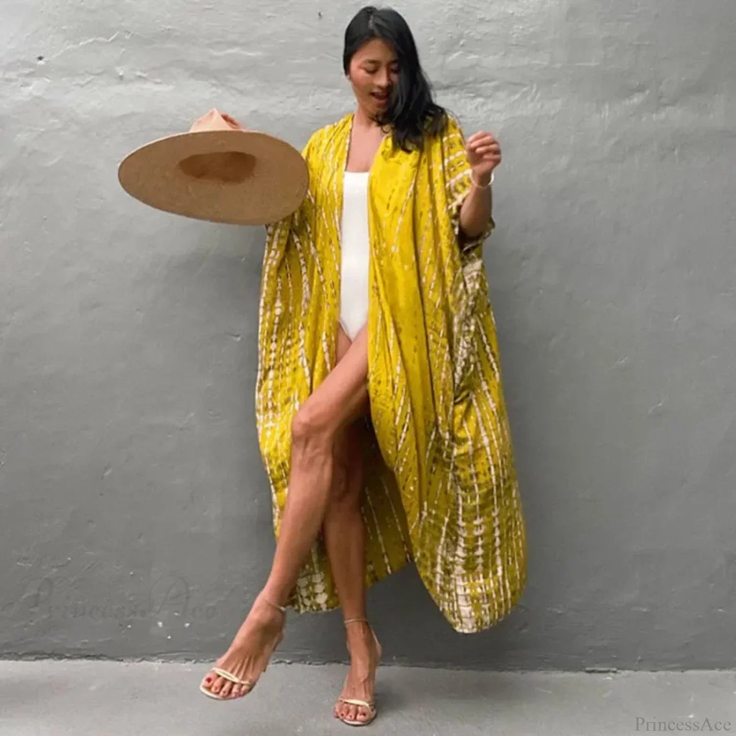 Cotton Rayon Striped Print Cardigan Boho Beach Cover up image 8
