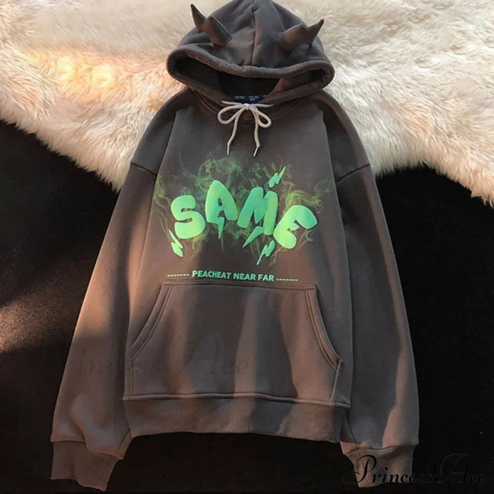 Cotton Warm Cute Horn Hoody Jacket image 6