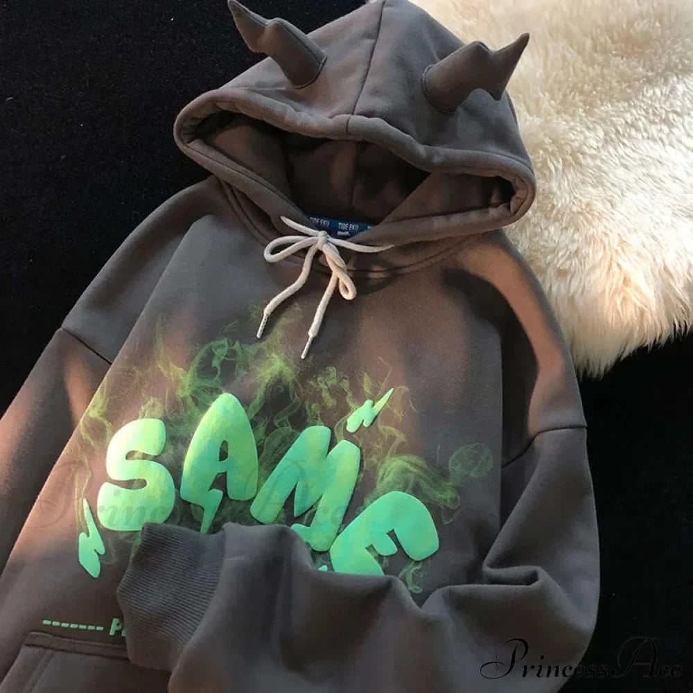 Cotton Warm Cute Horn Hoody Jacket image 2