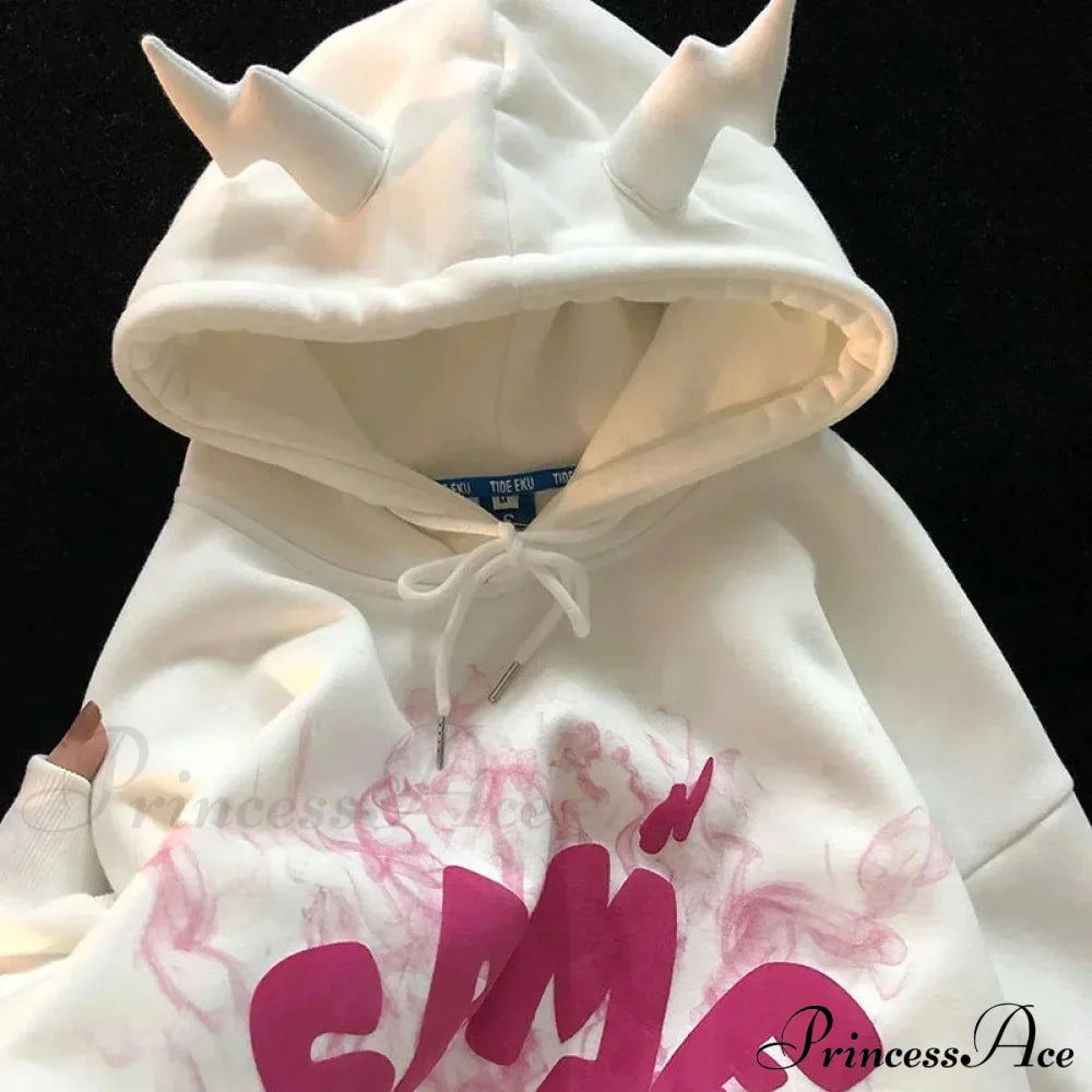 Cotton Warm Cute Horn Hoody Jacket image 9