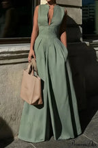 Cotton Zippered Sleeveless Pocket Maxi Dress image 4