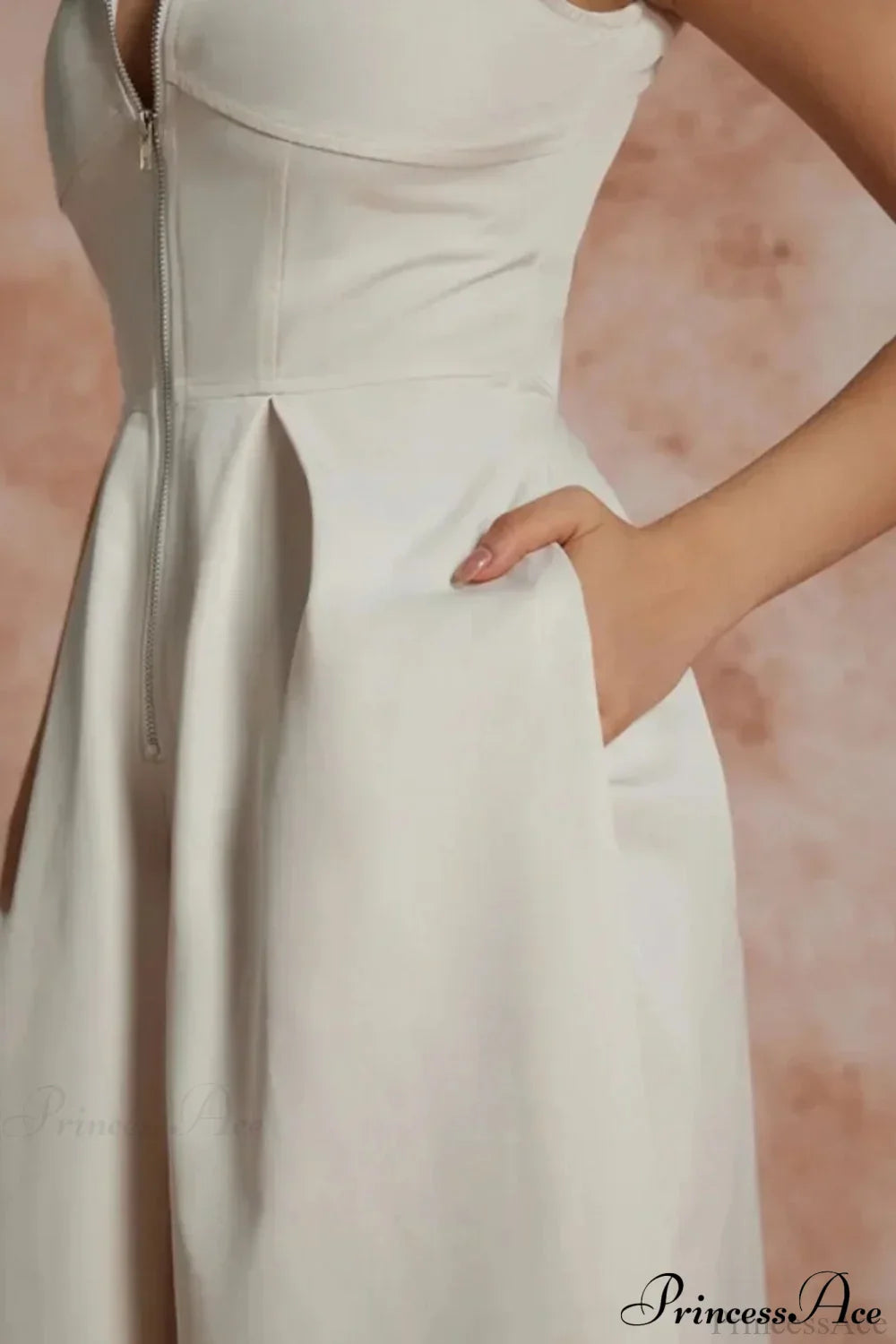 Cotton Zippered Sleeveless Pocket Maxi Dress image 3