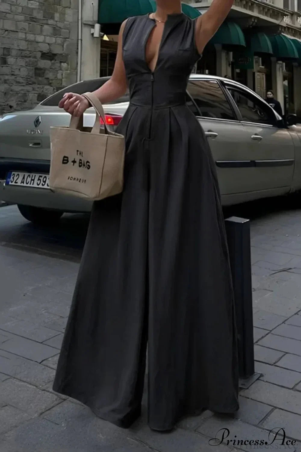 Cotton Zippered Sleeveless Pocket Maxi Dress image 6