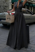 Cotton Zippered Sleeveless Pocket Maxi Dress image 6