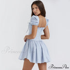 Countryside Summer Puff Charming Sleeve Corset Mini Dress image 12