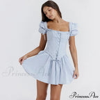 Countryside Summer Puff Charming Sleeve Corset Mini Dress image 10