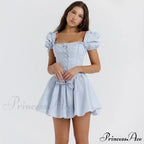 Countryside Summer Puff Charming Sleeve Corset Mini Dress image 11