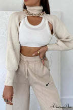 Cover-up Solid Knit Ribbed Turtleneck Sweater image 3