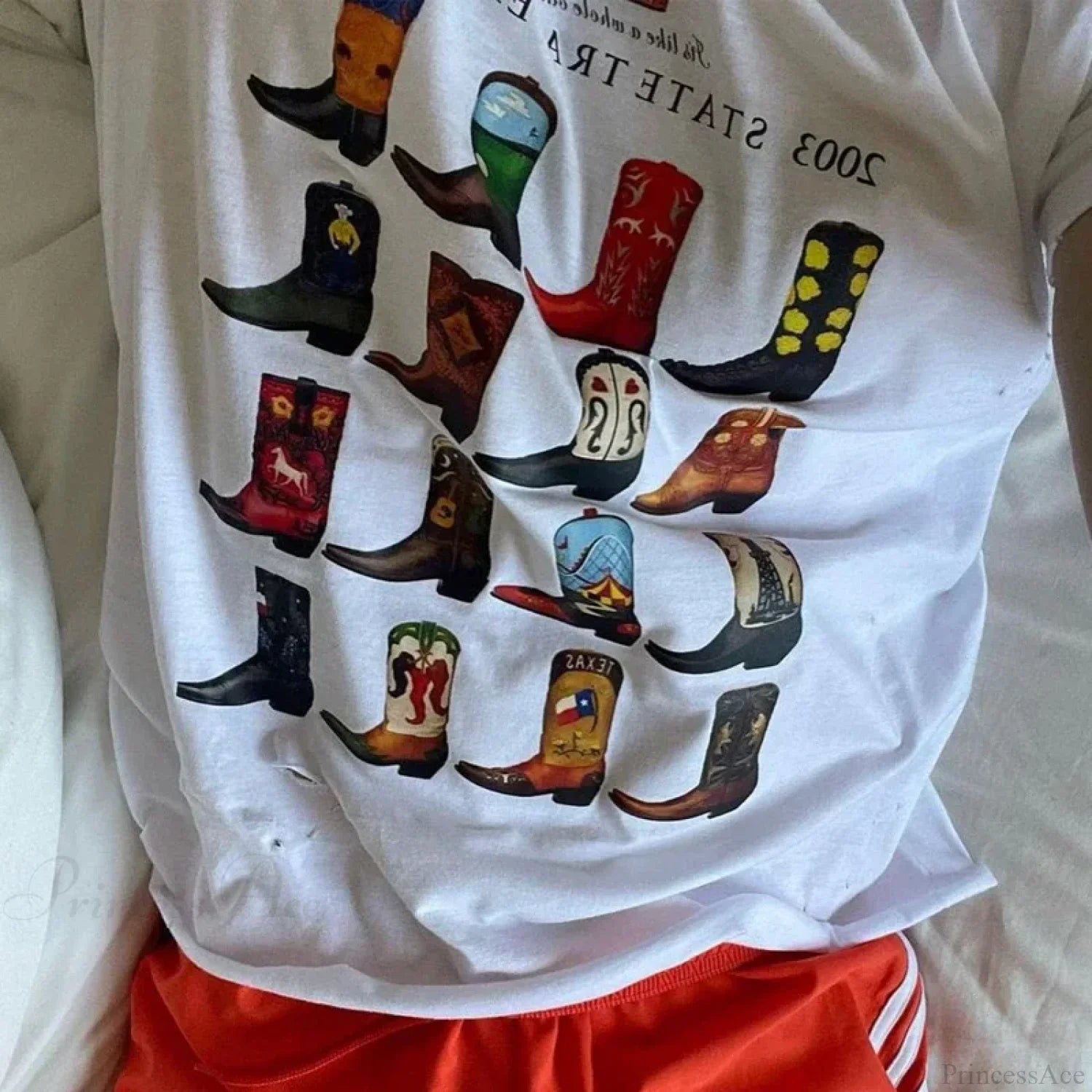 Cowboy Boots Retro Graphic T-shirt image 1