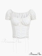 Cowgirl Aesthetics Drawstring Trendy Corset Crop Top image 2