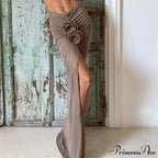Cowl Front Lace Up Corset Maxi Dress image 2