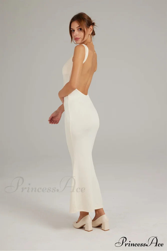 Cowl Neck Backless Pack Hip Dress in Solid Color image 5