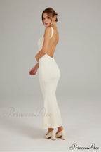 Cowl Neck Backless Pack Hip Dress in Solid Color image 5